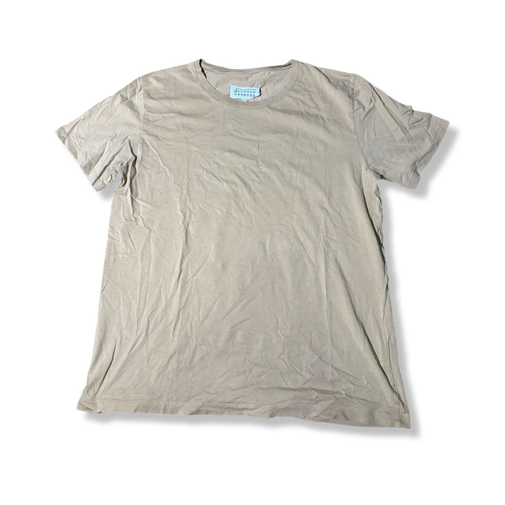 Maison Margiela Blank T-Shirt Mens Size XL 10 Tan Beige Excellent Short Sleeve